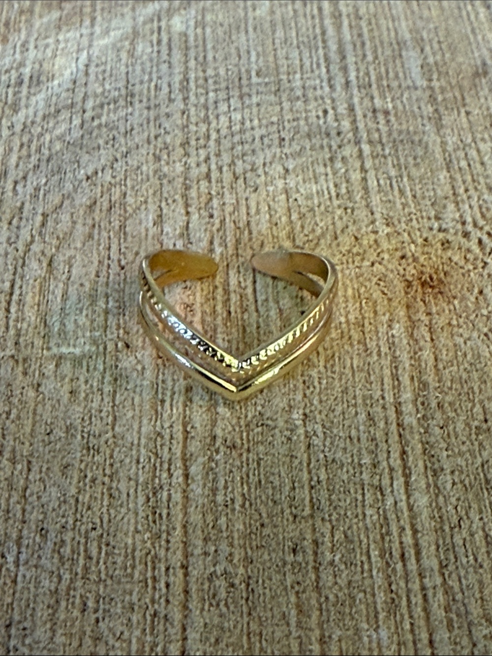 Gold Chevron Adjustable Stack Ring - Picture 3 of 7
